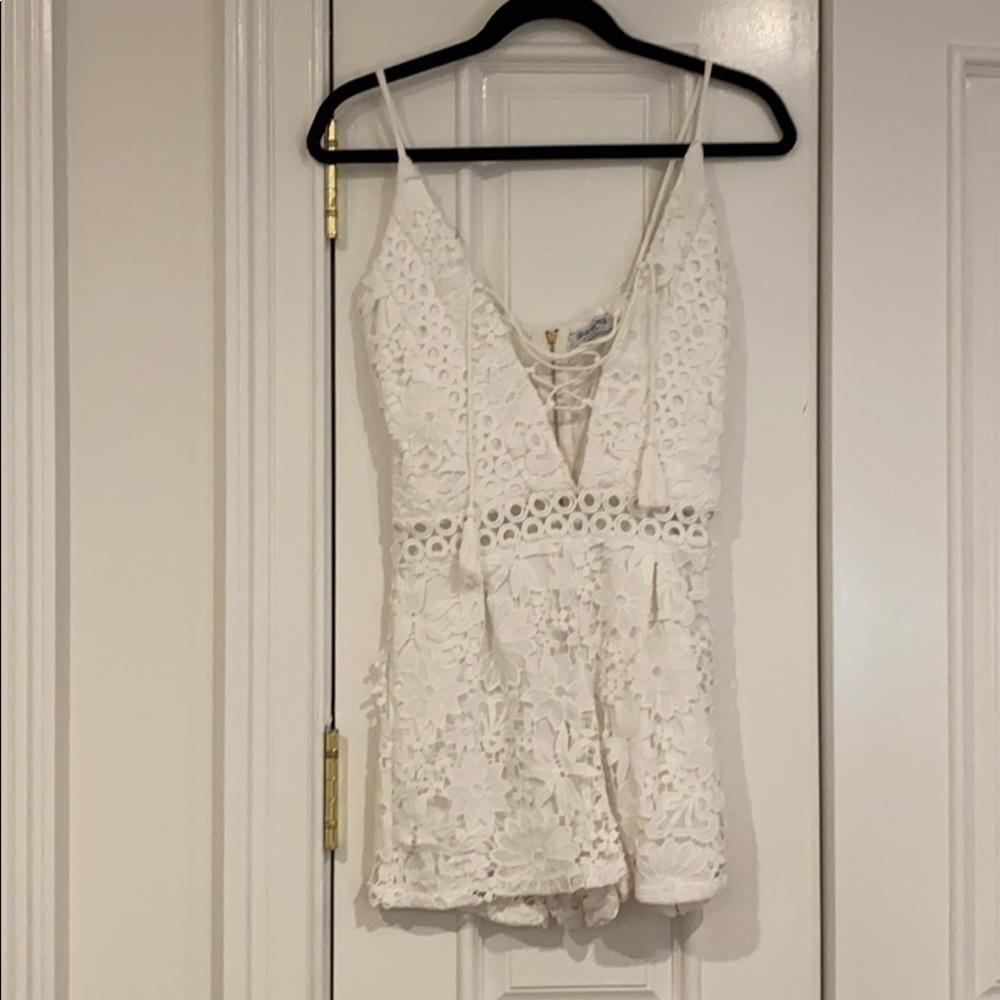 Fashion Nova white lace romper